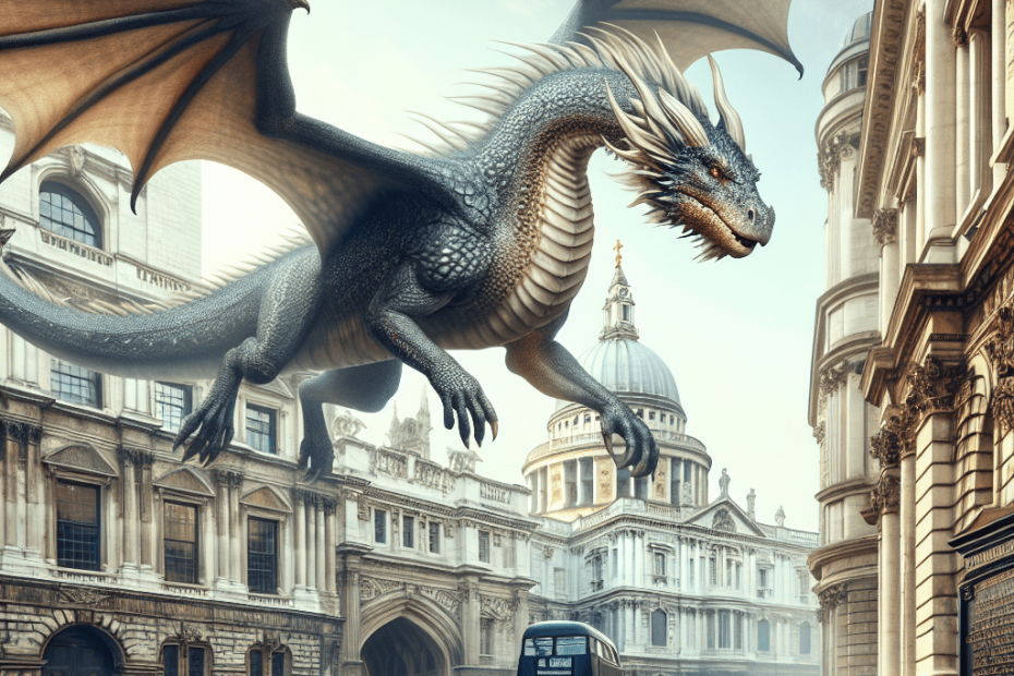 Dragon descending on London