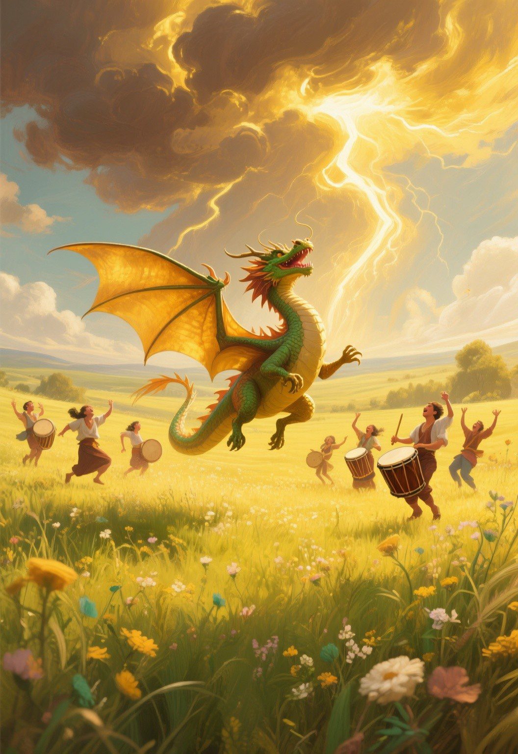 Dragon Sings Thunder Oracle card