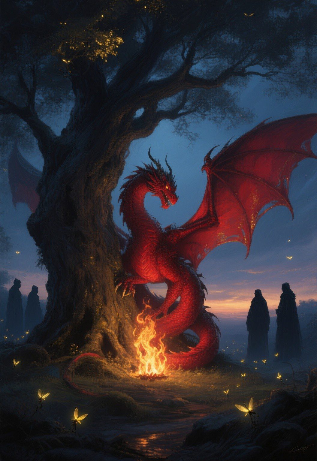 Dragon of Hidden Flame Oracle card